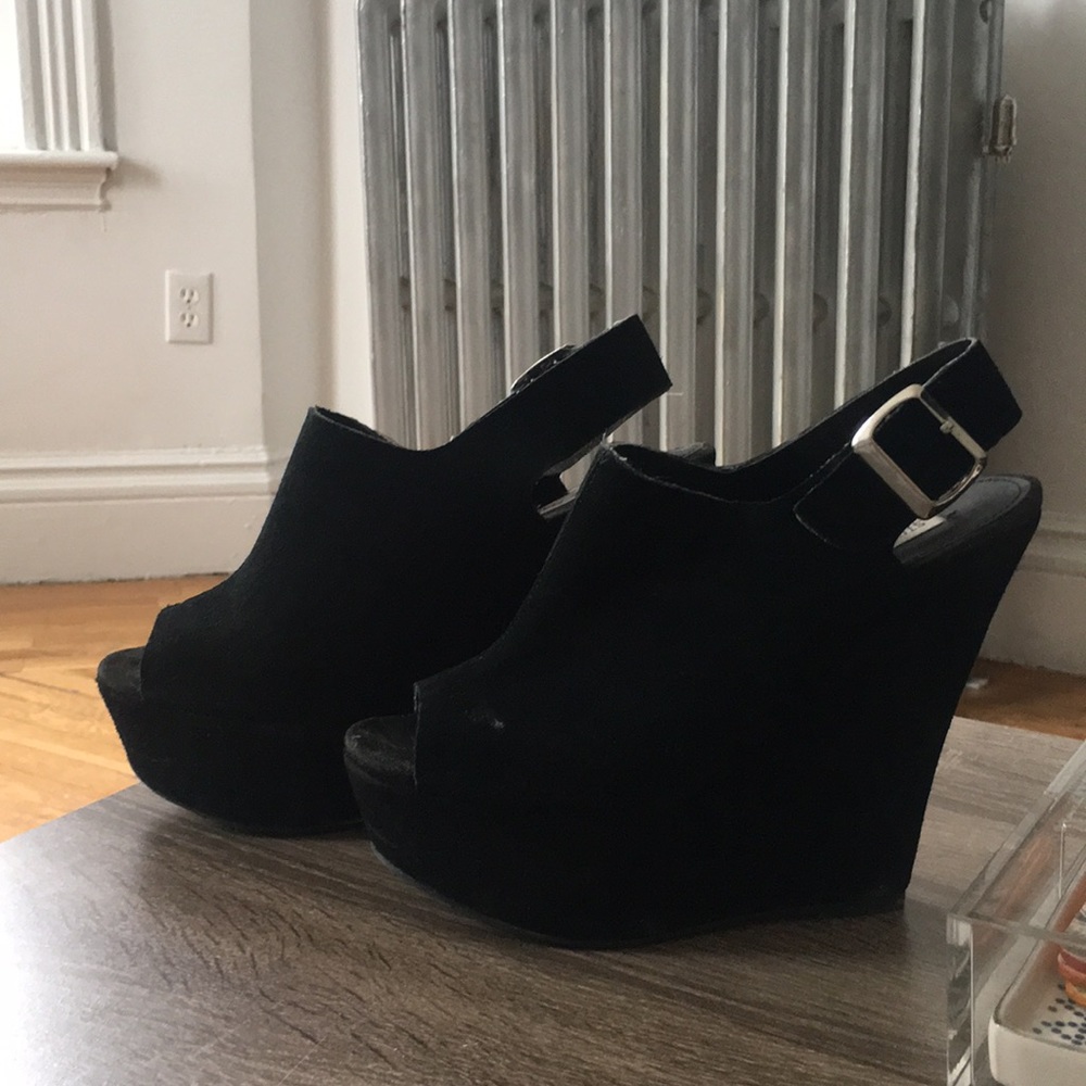 Black Steve Madden Wedges Sz 8